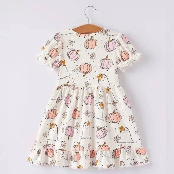 ๐ Rylee Faith Designs Ghost Pumpkin Twirl Dress 2 5 6 7 - Picture 6 of 8